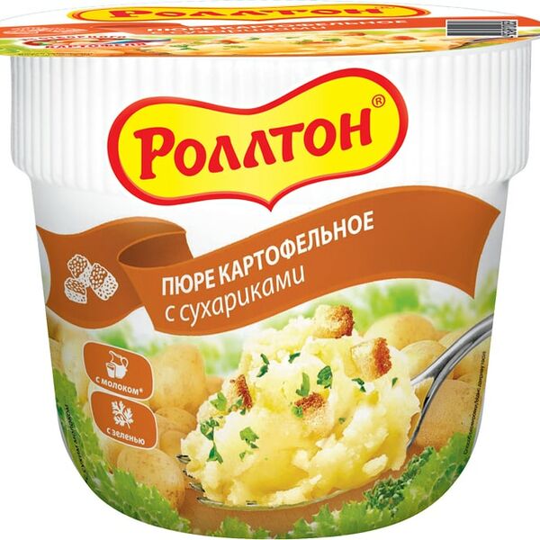 Пюре Роллтон картофельное с сухариками 40г