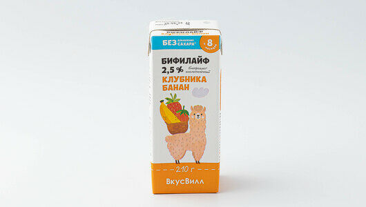 Бифилайф детский Клубника-банан без добавления сахара 2,5%