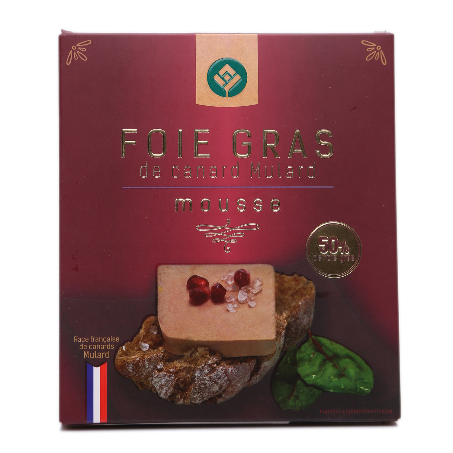 

Паштет Галерея вкуса Фуа-гра утиная мусс из мяса утят варёный охлаждённый 90 г