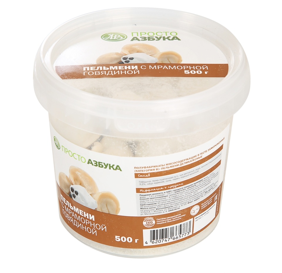 

Пельмени Просто Азбука Деликатесные с мраморной говядиной ООО Городской cупермаркет 500г Россия