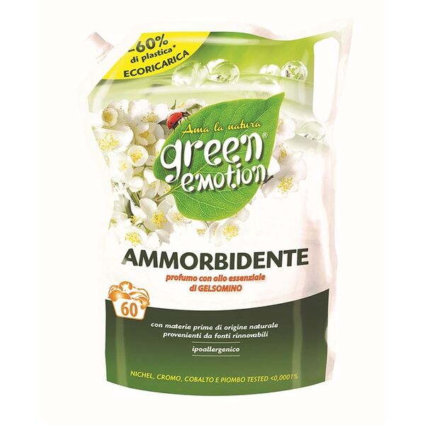 Кондиционер для белья с ароматом жасмина, Green Emotion, 1500 мл, на 60 стирок, Италия