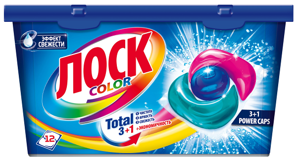 Капсулы для стирки Losk Power Caps Color, 12 шт