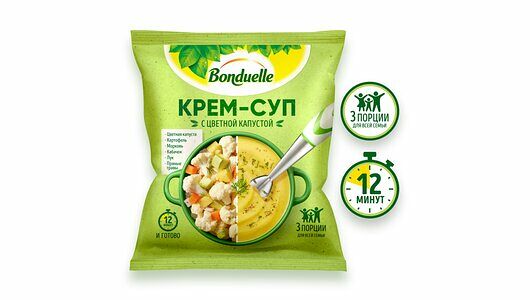Овощи замороженные Bonduelle, крем-суп с цветной капустой, 350 г