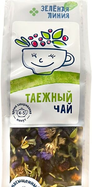 Чай черный Зеленая линия Таежный чай 80г