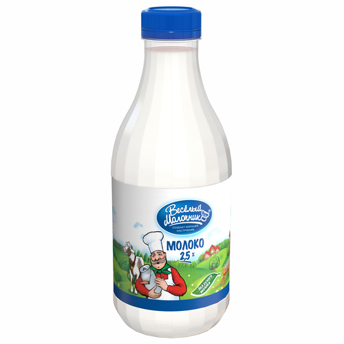 

Молоко пастеризованное Веселый молочник 2.5% 930 мл