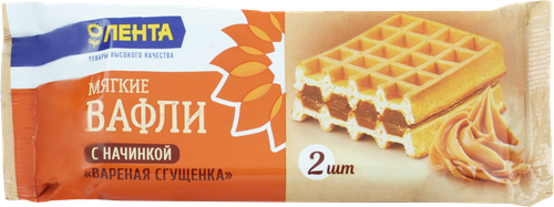 

Вафли мягкие Лента Гофры c начинкой со вкусом вареная сгущенка 108 г