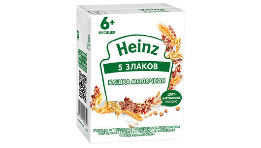 Каша 5 злаков молочная Heinz, с 6 месяцев