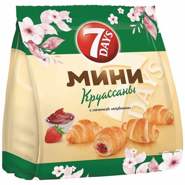 Круассаны 7Days мини c начинкой Клубника, 265г