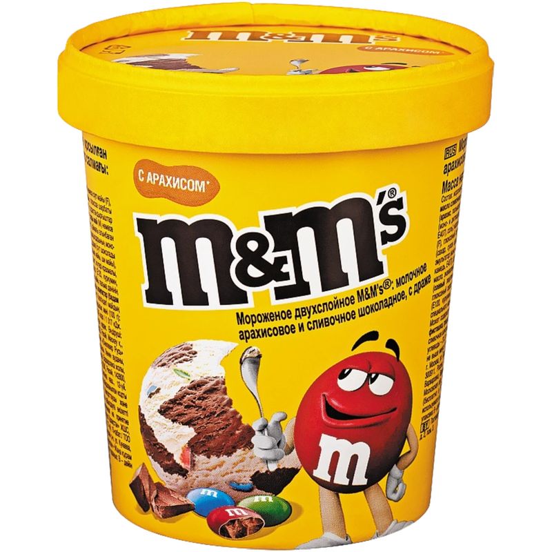 

Мороженое M&M’s арахисовое и сливочно-шоколадное с драже БЗМЖ 450 мл