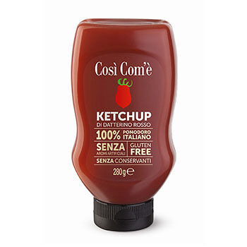 Кетчуп из красных томатов (без глютена), Cosi Com'e, 280 г, Италия