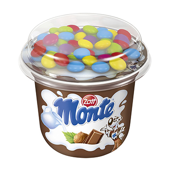 

Десерт Zott Monte молочный c шоколадом фундуком и драже 70 г
