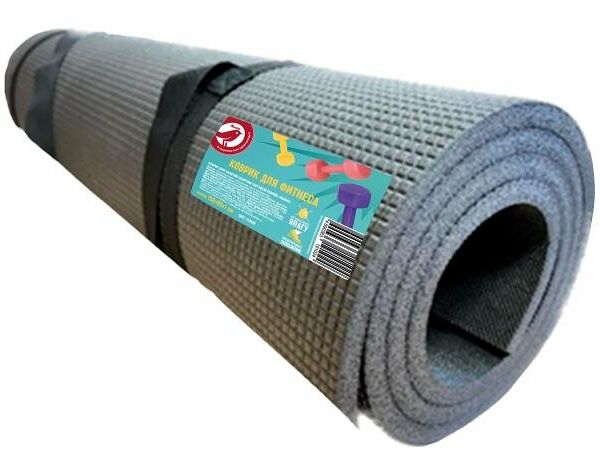 Коврик для фитнеса Ашан Красная птица серый, 150х65 см