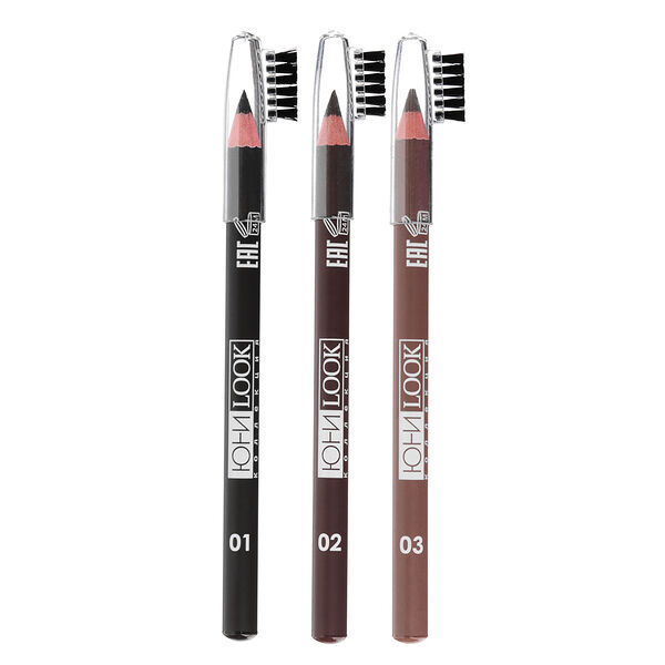Юниlook карандаш для бровей кб-19, 1,3г, 3 тона
