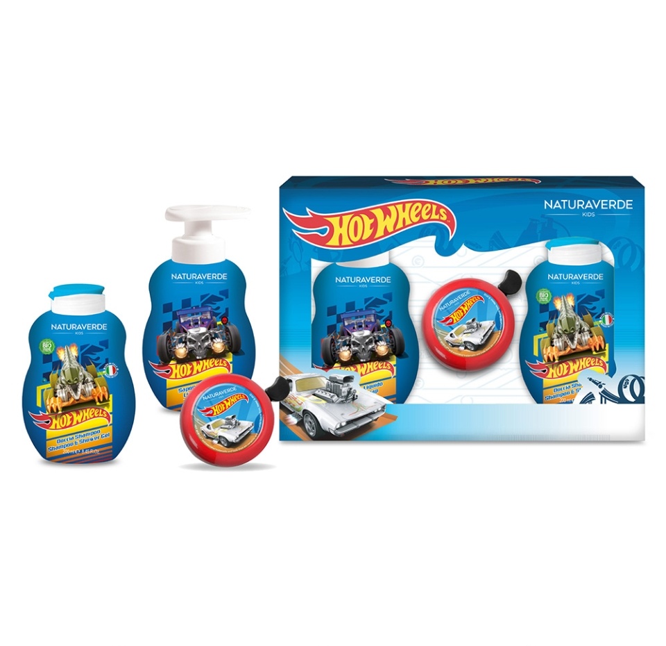 

Набор подарочный Hot wheels велосипедный звонок (шампунь и гель для душа 250 мл + жидкое мыло 250 мл + велосипедный звонок) Италия