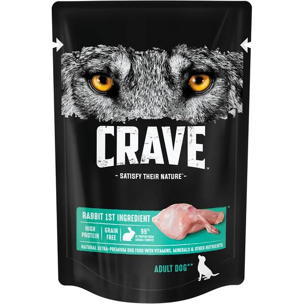 Корм консервированный для взрослых собак CRAVE Кролик