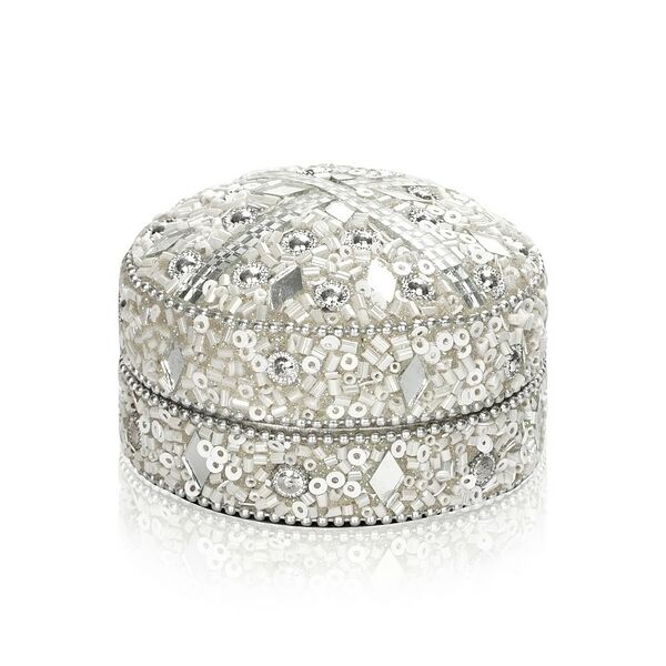 Ароматическая свеча-шкатулка с бисером и пайетками LiveFresh Ваниль