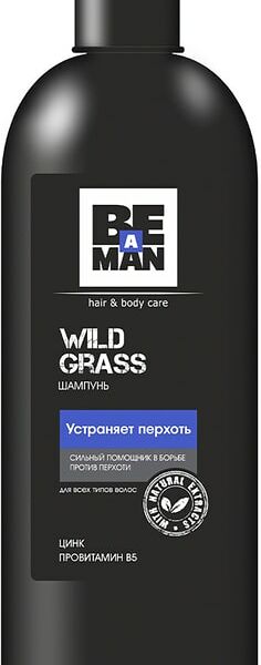 Шампунь для волос Be a man Wild grass Устраняет перхоть 360мл