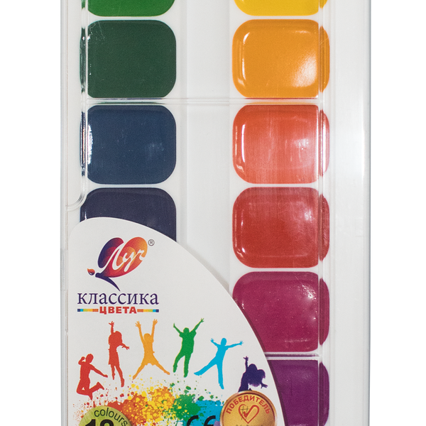 Акварель медовая Луч Классика без кисти, 18 цветов