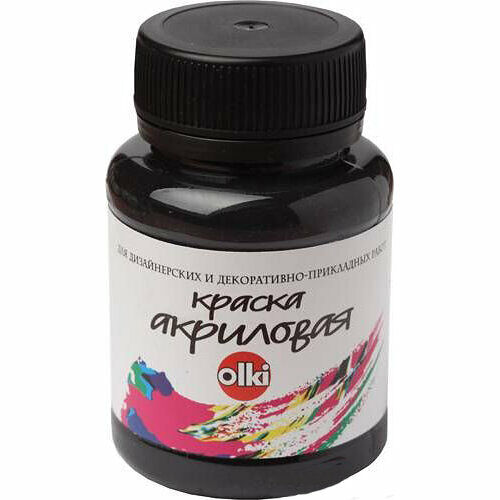 2742 Краска акриловая дизайн, черная глубокая, 100мл, Olki