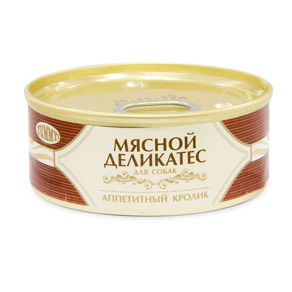 Мясной Деликатес консервы для собак, с натуральным кроликом в желе