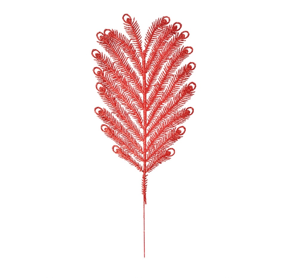 

Декор для елки Edelman Коллекция Праздник Перо павлина красный 23 см