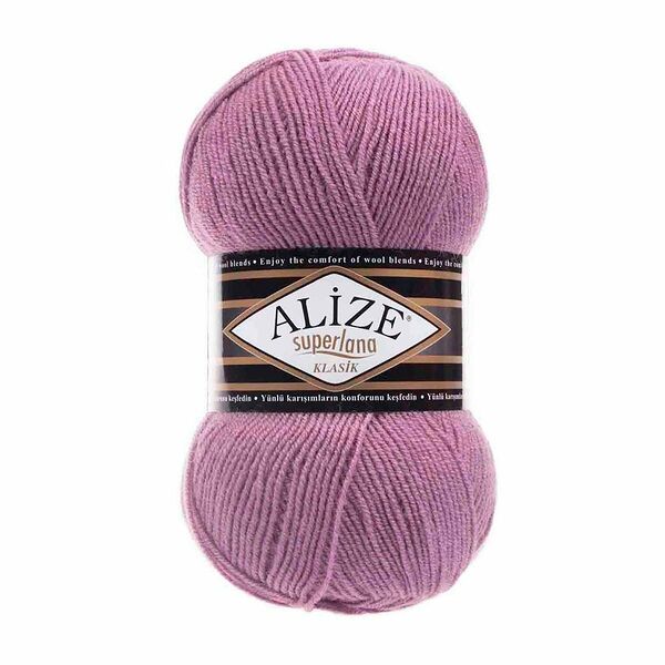 Пряжа ALIZE 'Superlana klasik' (однотонная) 100гр. 280м. (75% акрил, 25%шерсть) ТУ(28 сухая роза)