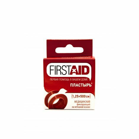 Пластырь медицинский FirstAid фиксирующий на нетканой основе 1.25 х 500 см