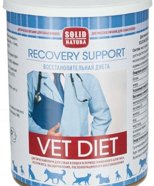 Влажный корм для кошек и собак Solid Natura VET Recovery Support Диетический в период восстановления 340г