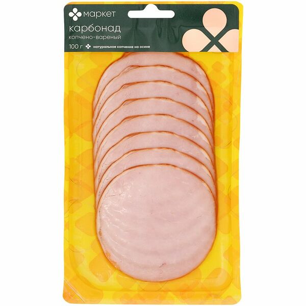 Карбонад из свинины копчено-вареный Маркет, 100г