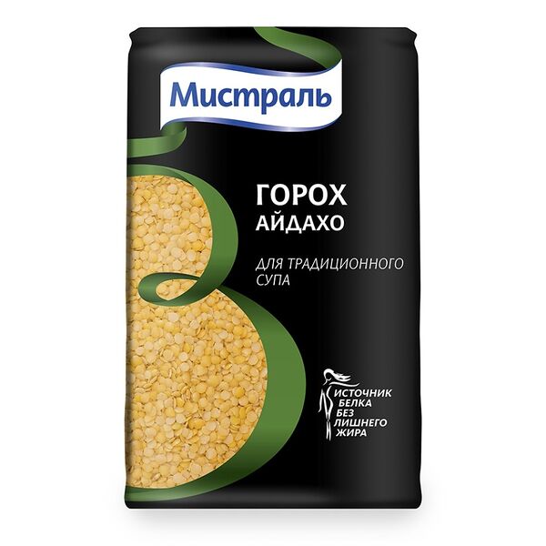 Горох желтый Мистраль шлифованный колотый 500 г