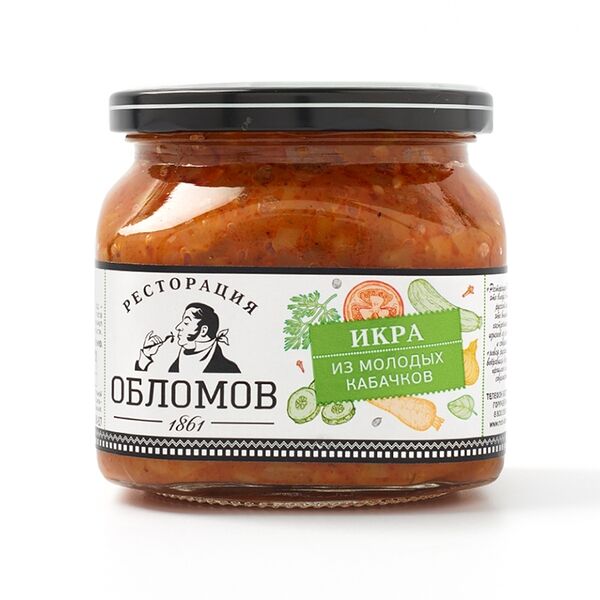 Икра из молодых кабачков ТМ Ресторация Обломов 420г