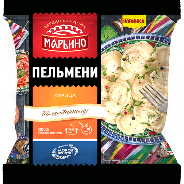 Пельмени Марьино по-восточному с курицей зам 400г Морозпродукт
