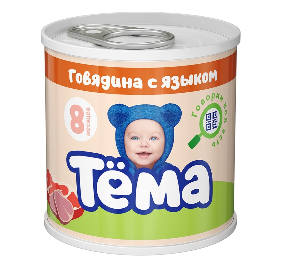 

Пюре Тёма Говядина с языком с 8 месяцев, 90 г