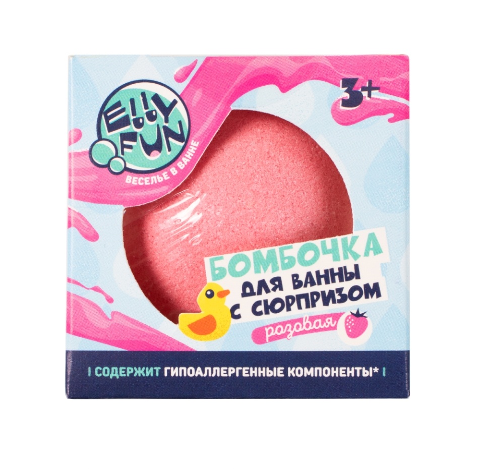 

Бомбочка для ванны Elly Fun с сюрпризом цвет розовый, Россия 125 г