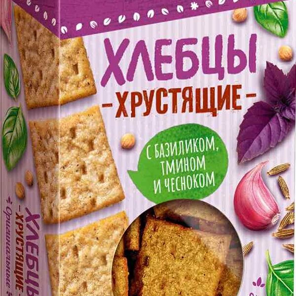Хлебцы Blockbuster Пикантные с базиликом, тмином и чесноком 90 г