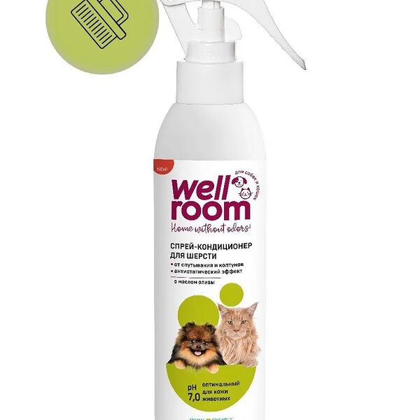 Спрей-кондиционер для животных Wellroom от колтунов и спутывания шерсти 200 мл