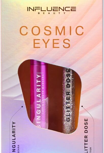 Подарочный набор Influence Beauty Тушь Lash Singularity Тон 01 9мл + Глиттер Glitter Dose Тон 03 Золотой 7мл