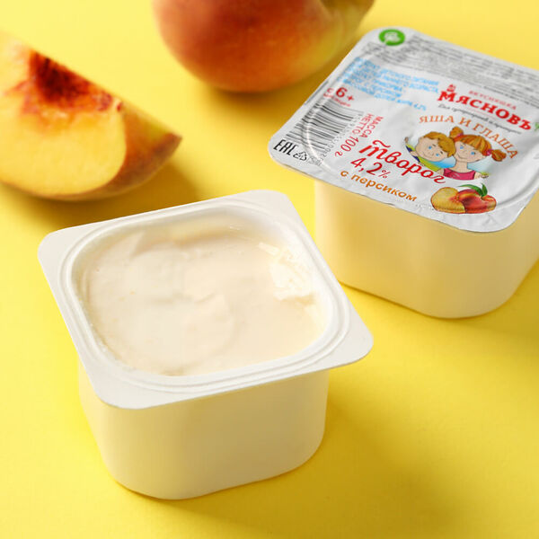 Творог с персиком 4,2% МясновЪ Вкусняшка от КуулКлевер
