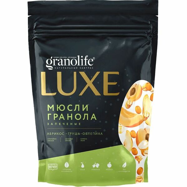 Гранола Granolife Luxe Абрикос-Груша-Облепиха-Орехи-Семена Льна, 300г