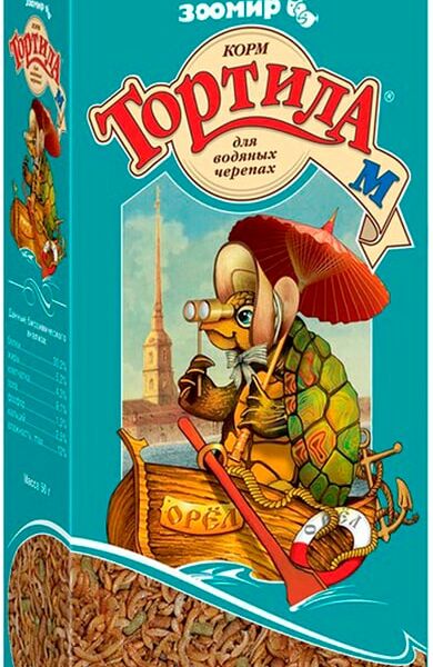 Корм для водяных черепах Зоомир Тортила М  50г