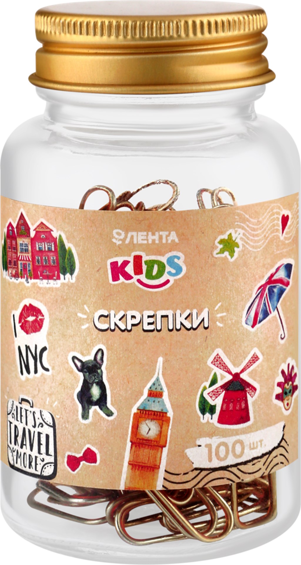 

Набор скрепок ЛЕНТА KIDS д/бумаг Craft 28мм
