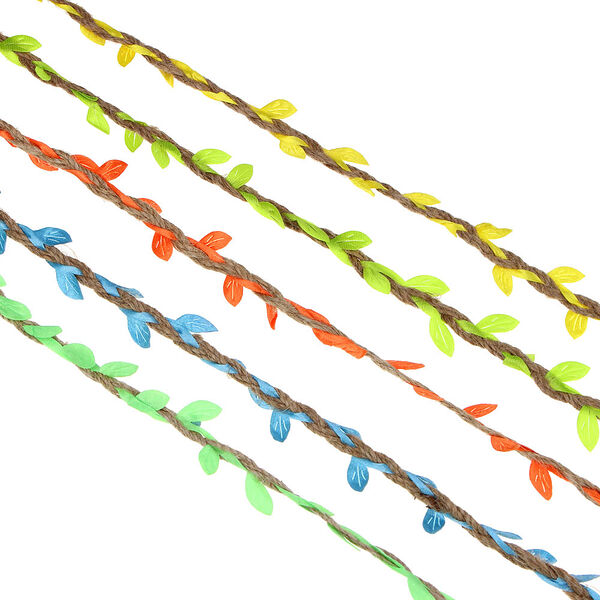 Inbloom веревка декоративная с листочками 3м, бечевка, нейлон