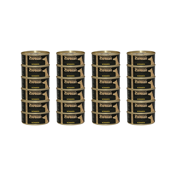 Корм для собак ЧЕТВЕРОНОГИЙ ГУРМАН Golden Line конина в желе конс. 100г (упаковка - 24 шт)