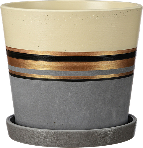 Горшок для цветов с поддоном Мексика шампань конус №2, 1.22л