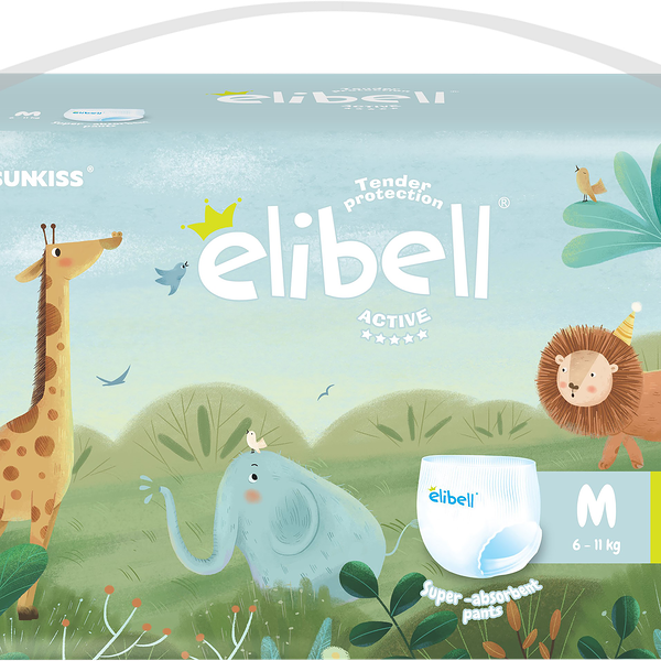 Подгузники-трусики детские ELIBELL Active М 6–11кг, 44 шт.