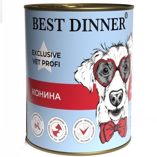 Best Dinner Vet Profi Gastro Intestinal консервы для взрослых собак профилактика болезней ЖКТ Конина
