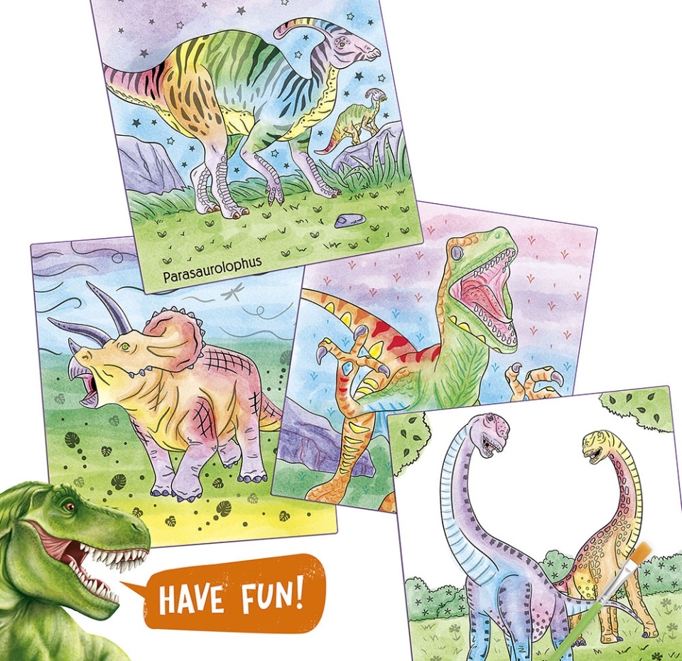 

Альбом для раскрашивания водой, Dino World, Германия