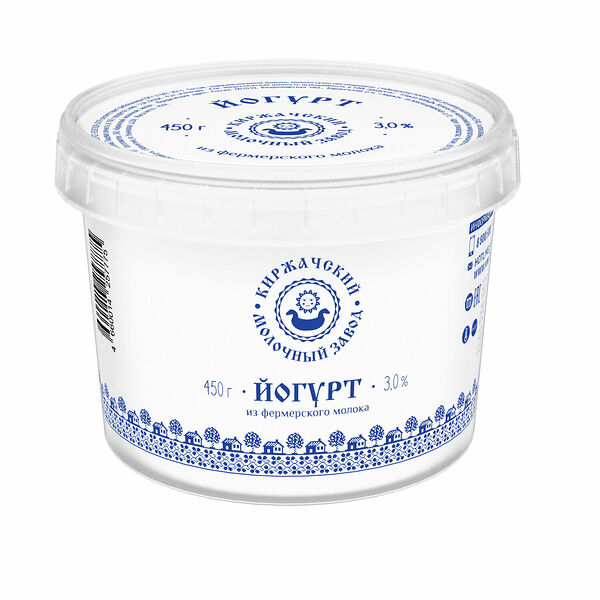 Йогурт из фермерского молока Киржачский молочный завод 3%
