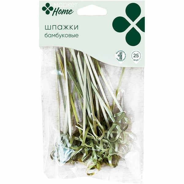 Набор шпажек Узелок бамбуковых 10 см Маркет Home 25 шт