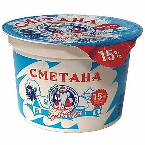 Сметана ООО СХП Устюгмолоко продукты 15%